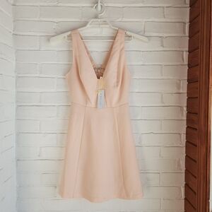 BCBGeneration Dress Pink Light Peach Sleeveless Mini Cut Out Lace Back Size 4
